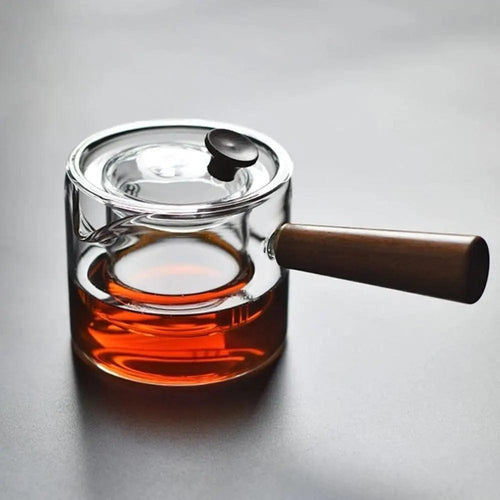 500 ml szklany dzbanek do herbaty z drewnianym uchwytem