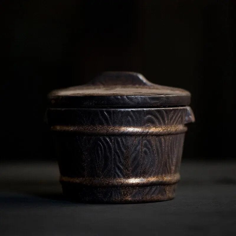 Antyczna japońska ceramiczna puszka na herbatę 500 ml