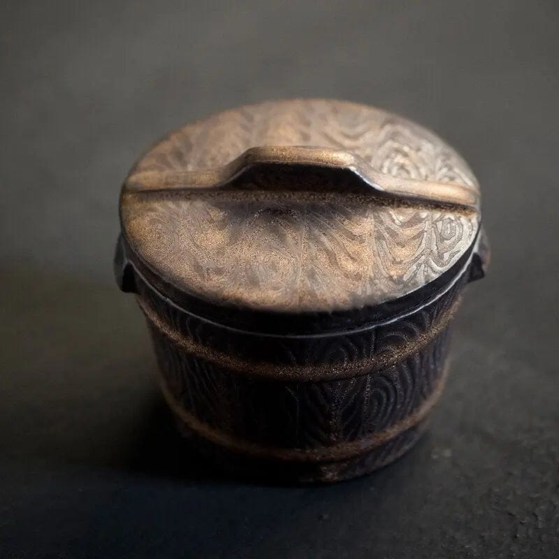 Antyczna japońska ceramiczna puszka na herbatę 500 ml