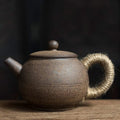 Ceramiczny dzbanek do herbaty z dekoracyjnym uchwytem ze słomy, 200 ml