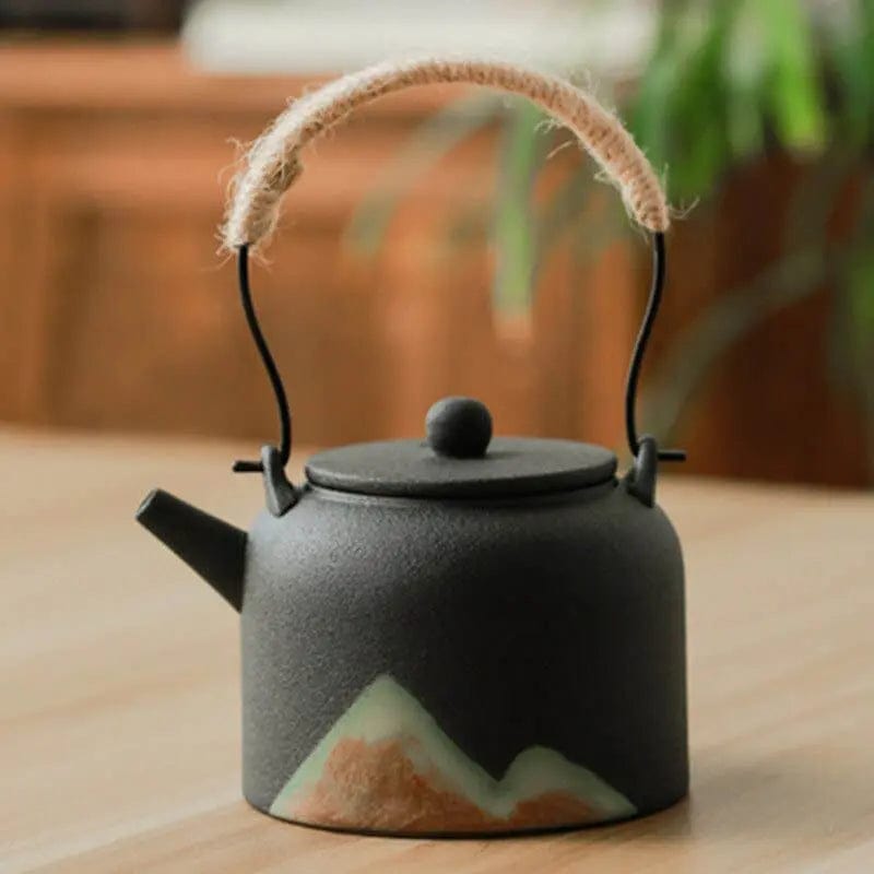 Ceramiczny dzbanek do herbaty z japońskim motywem górskim 350 ml