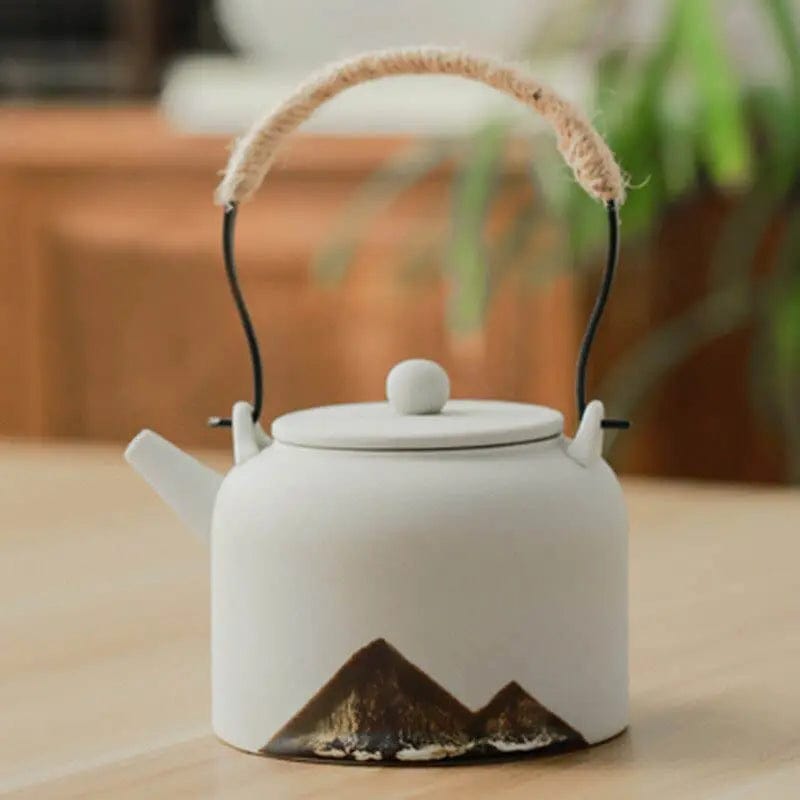 Ceramiczny dzbanek do herbaty z japońskim motywem górskim 350 ml