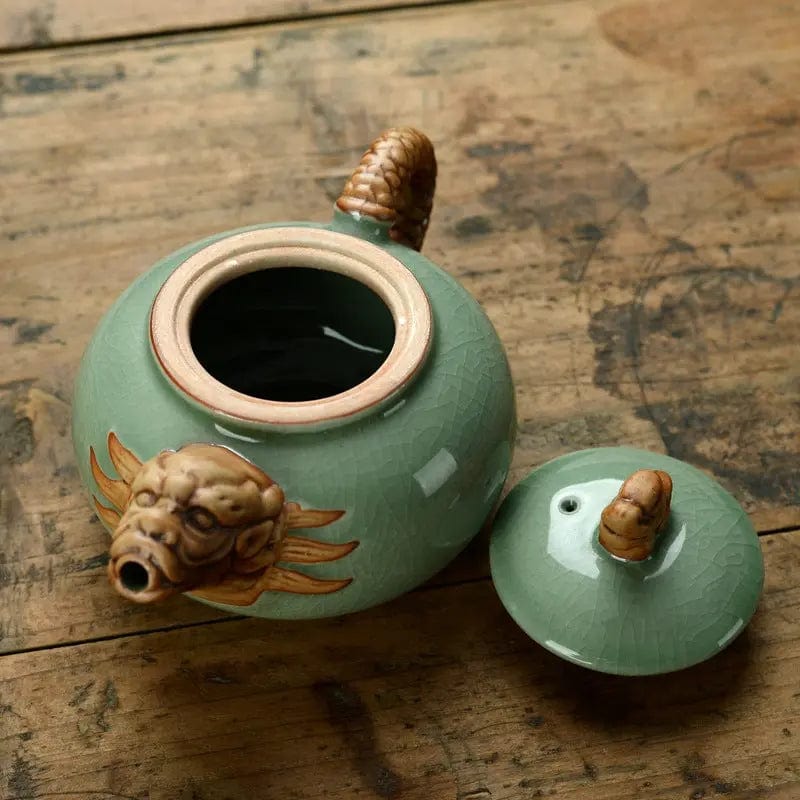 Ceramiczny dzbanek do herbaty z motywem smoka 220 ml