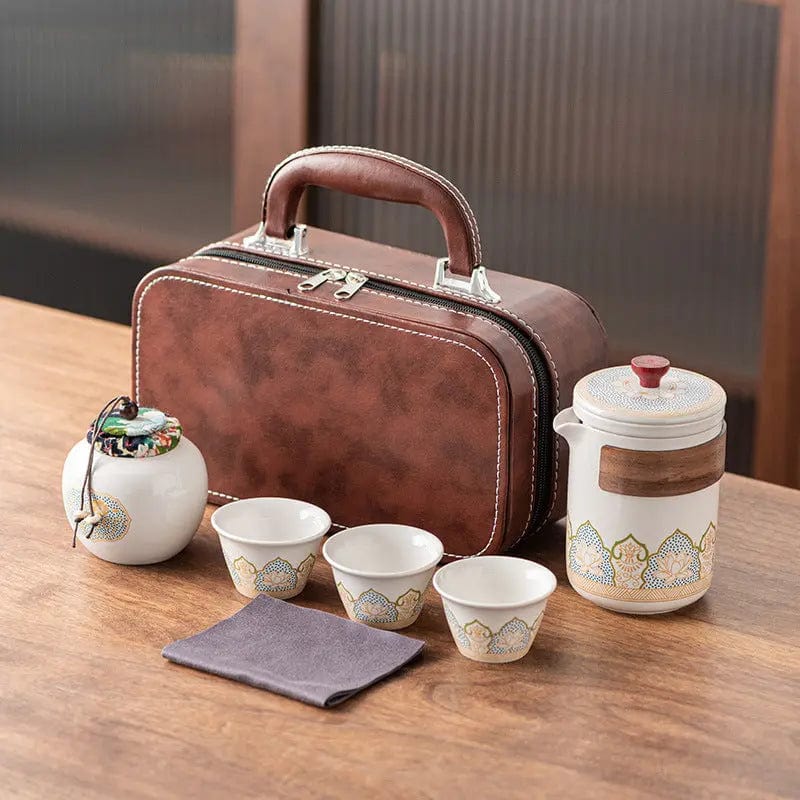 Chiński ceramiczny zestaw do herbaty podróżny
