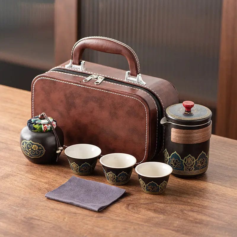 Chiński ceramiczny zestaw do herbaty podróżny