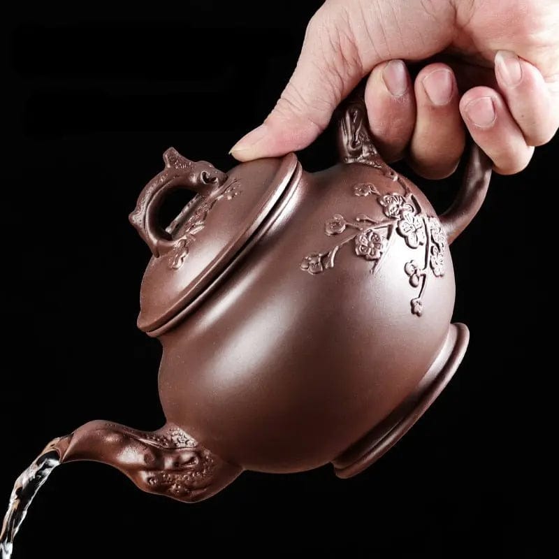 Chiński dzbanek do herbaty z gliny z kwiatowym wzorem 500 ml