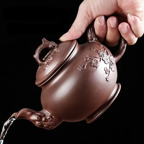 Chiński dzbanek do herbaty z gliny z kwiatowym wzorem 500 ml