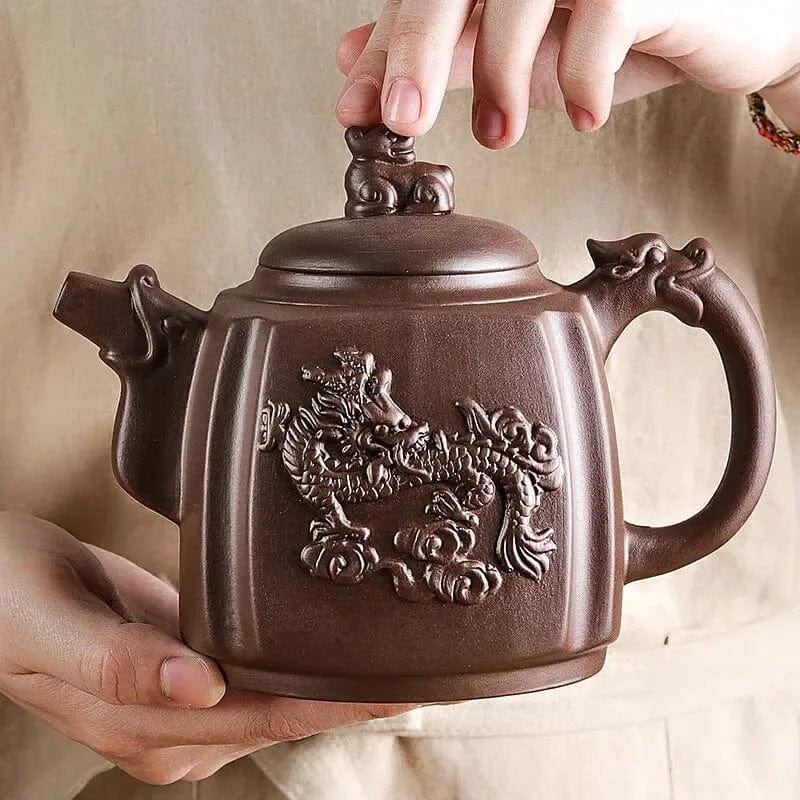 Chiński gliniany dzbanek do herbaty z motywem smoka, 500 ml