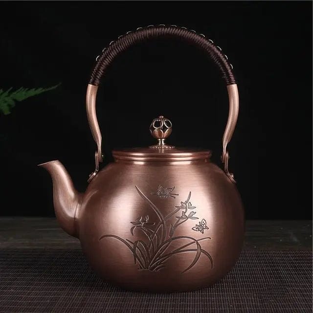 Chiński miedziany dzbanek do herbaty Motyle 1,5L