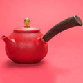 Czerwony ceramiczny dzbanek do herbaty Kyusu 240 ml