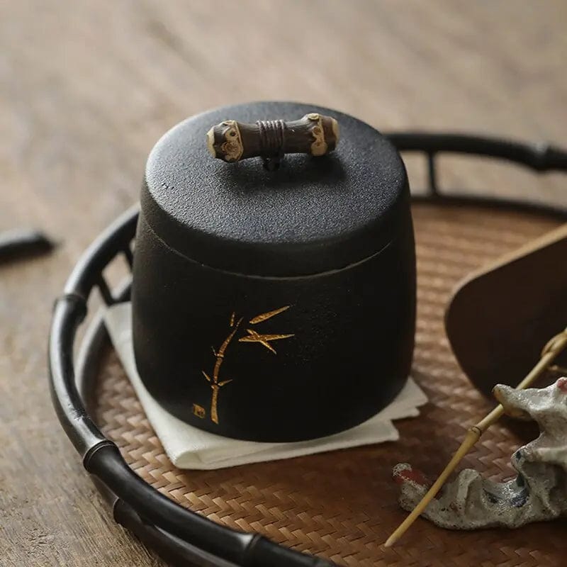 Japońska ceramiczna puszka na herbatę 270 ml