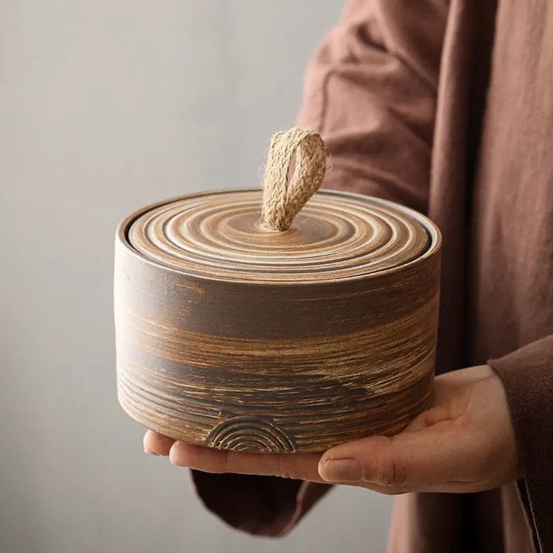 Japońska ceramiczna puszka na herbatę 500 ml