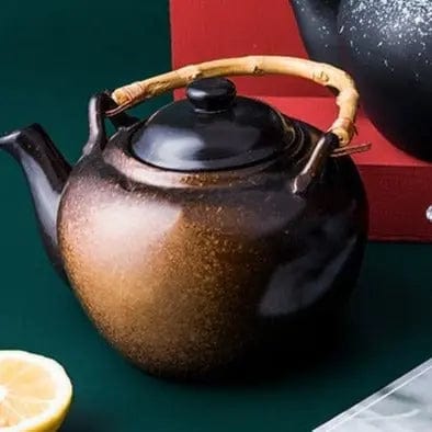 Japoński ceramiczny dzbanek do herbaty z bambusowym uchwytem 500 ml