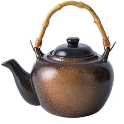 Japoński ceramiczny dzbanek do herbaty z bambusowym uchwytem 500 ml