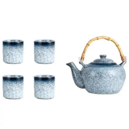 Japoński ceramiczny dzbanek do herbaty z bambusowym uchwytem 500 ml