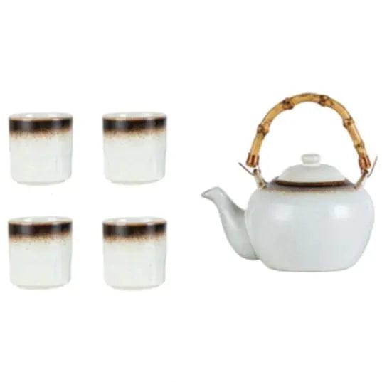 Japoński ceramiczny dzbanek do herbaty z bambusowym uchwytem 500 ml