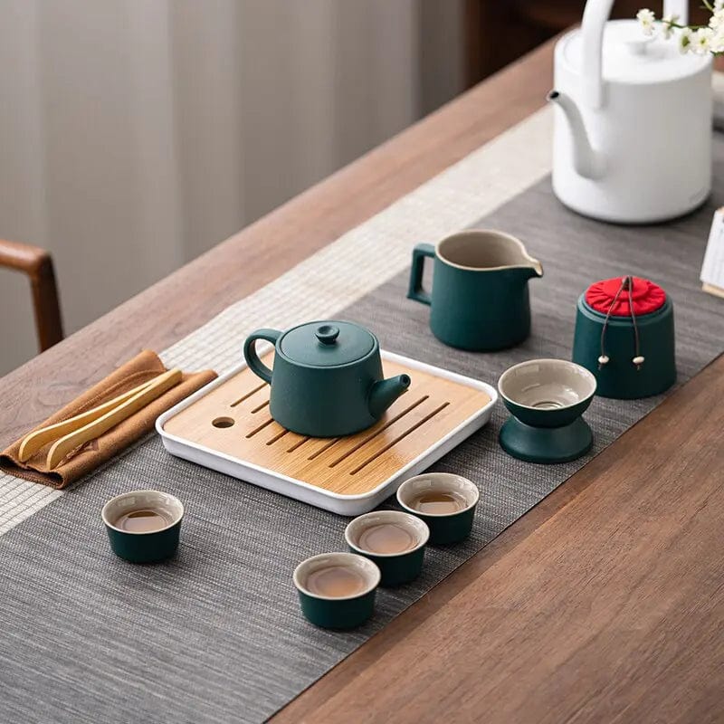 Japoński ceramiczny zestaw do herbaty podróżny