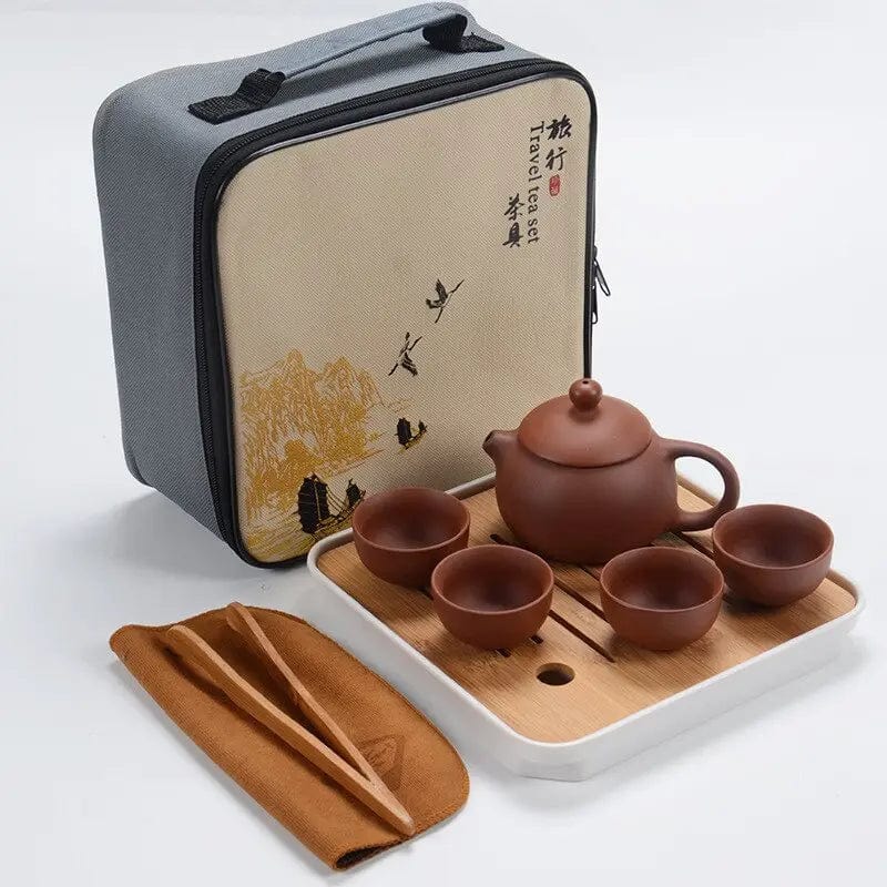 Kompaktowy chiński ceramiczny zestaw do herbaty z filiżankami