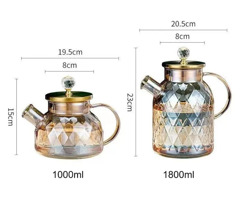 Luksusowy szklany dzbanek do herbaty 1L - 1,8L
