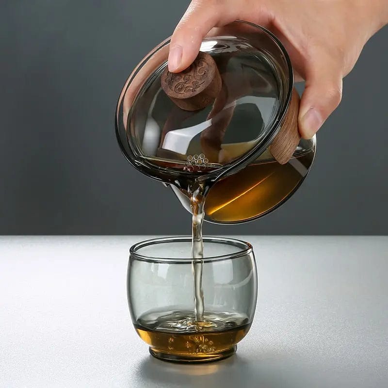 Luksusowy szklany dzbanek do herbaty Gaiwan 230 ml