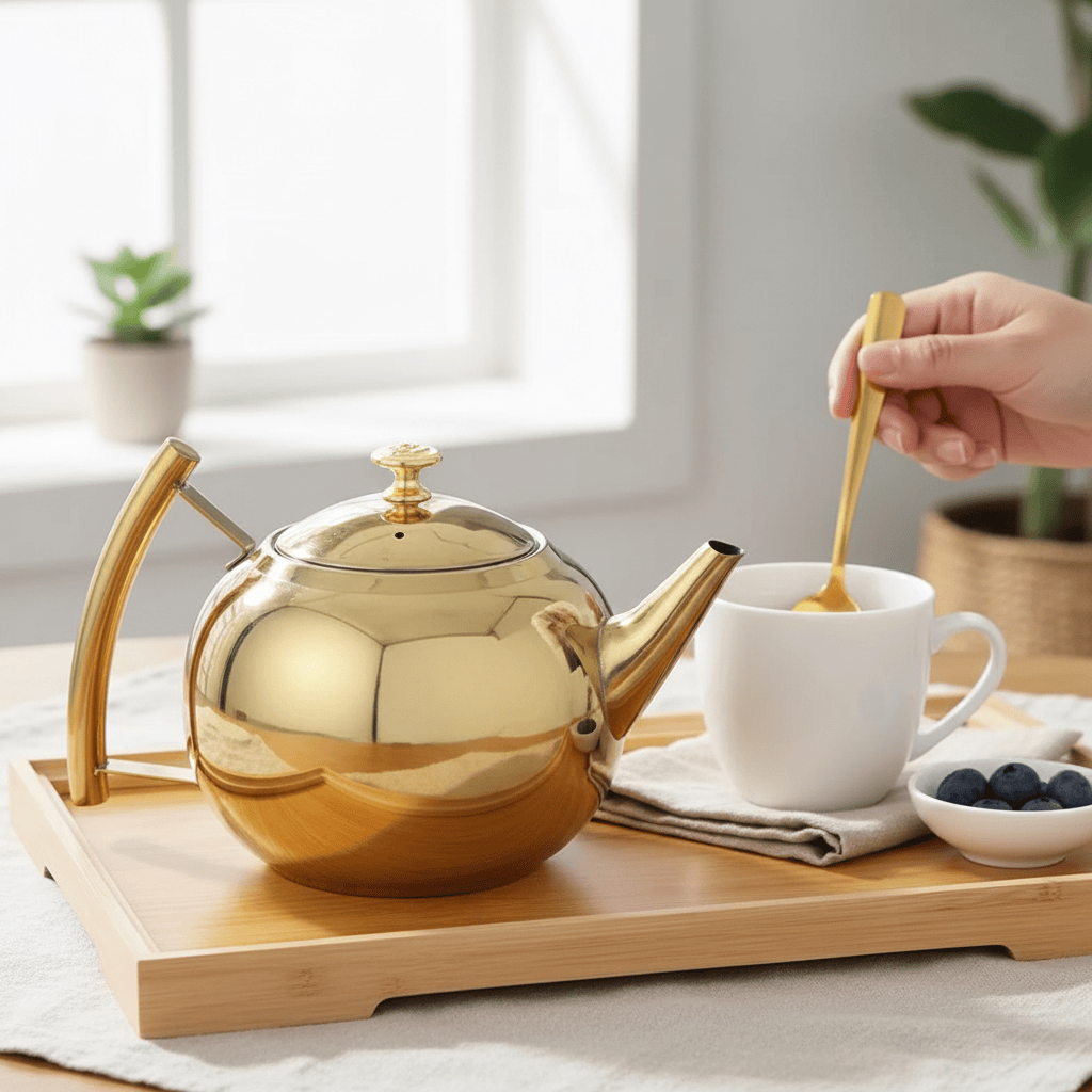 Okrągły stalowy dzbanek do herbaty 1,5L - 2L