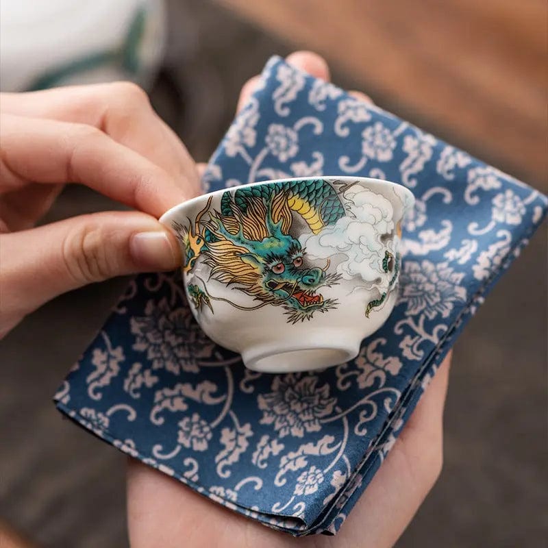 Porcelanowa filiżanka do herbaty z motywem smoka 50ml