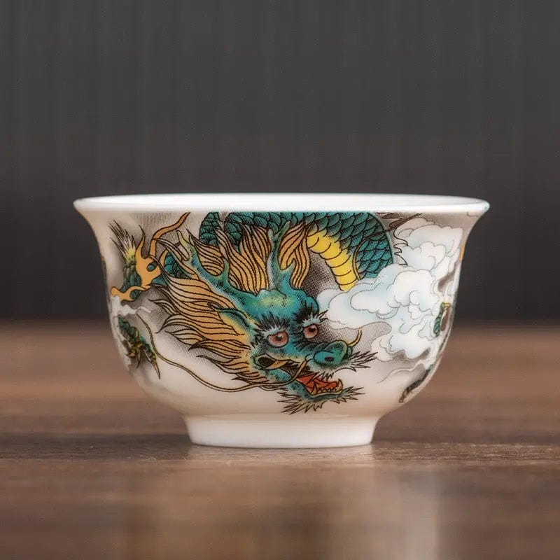 Porcelanowa filiżanka do herbaty z motywem smoka 50ml