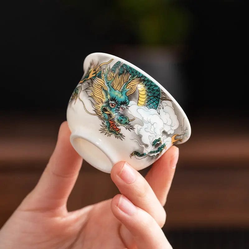 Porcelanowa filiżanka do herbaty z motywem smoka 50ml