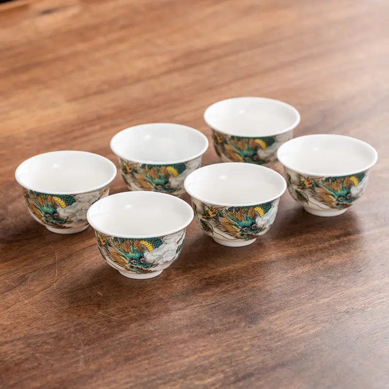 Porcelanowa filiżanka do herbaty z motywem smoka 50ml