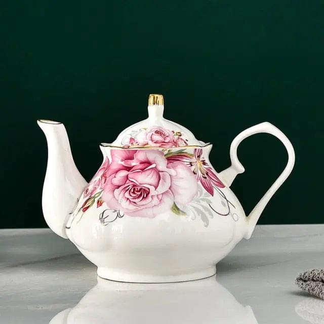 Porcelanowy biały dzbanek do herbaty 400 ml