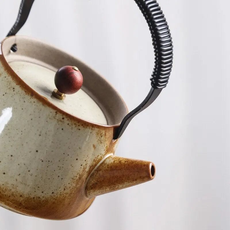 Porcelanowy dzbanek do herbaty 300 ml w kolorze beżowym