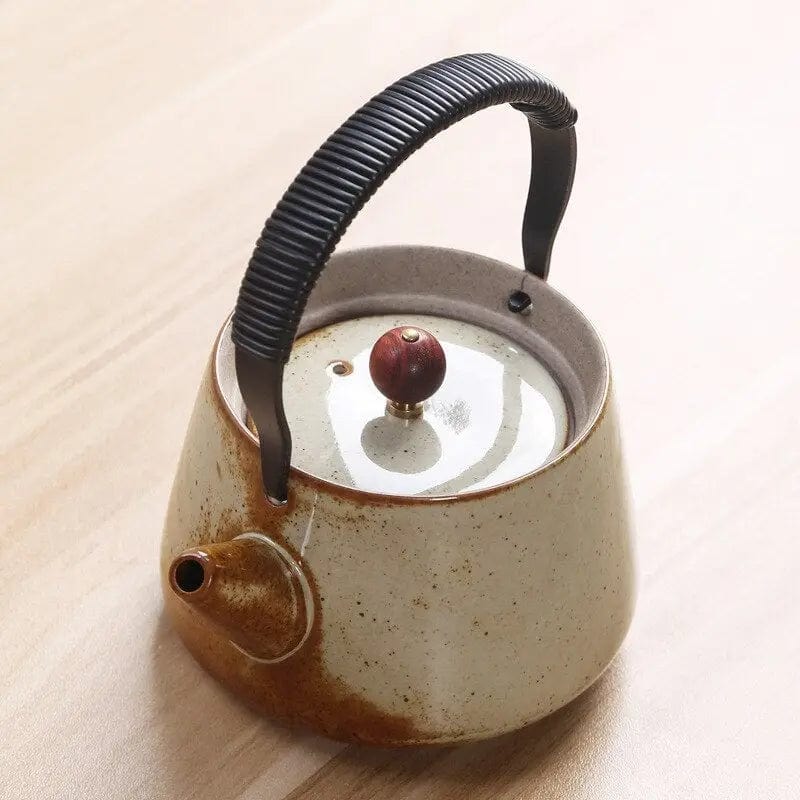 Porcelanowy dzbanek do herbaty 300 ml w kolorze beżowym