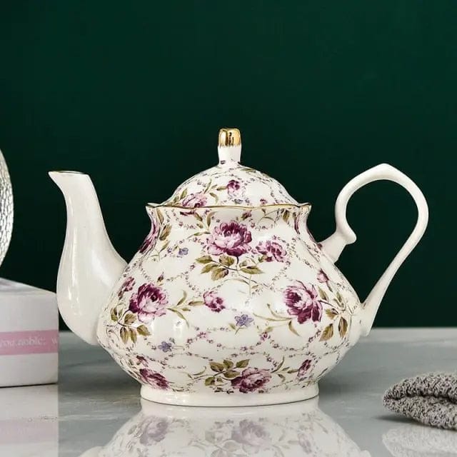 Porcelanowy dzbanek do herbaty 400 ml w kolorze fioletowym