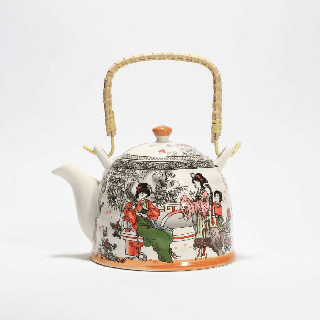 Porcelanowy dzbanek do herbaty 900 ml z chińskim wzorem