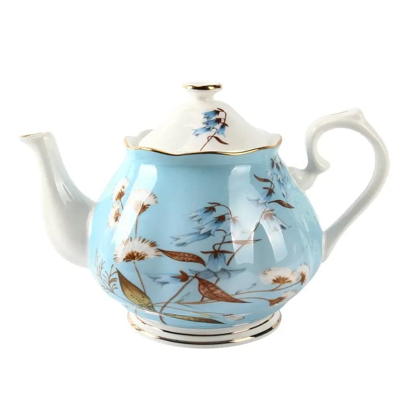 Porcelanowy dzbanek do herbaty w jasnoniebieskim kolorze 1L