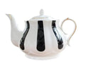 Porcelanowy dzbanek do herbaty z czarnymi paskami, 860 ml