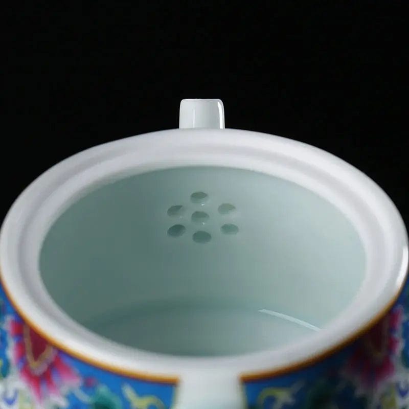 Porcelanowy dzbanek do herbaty z kwiatowym wzorem 210 ml