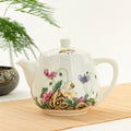 Porcelanowy dzbanek do herbaty z kwiatowym wzorem 450ML - 900ML