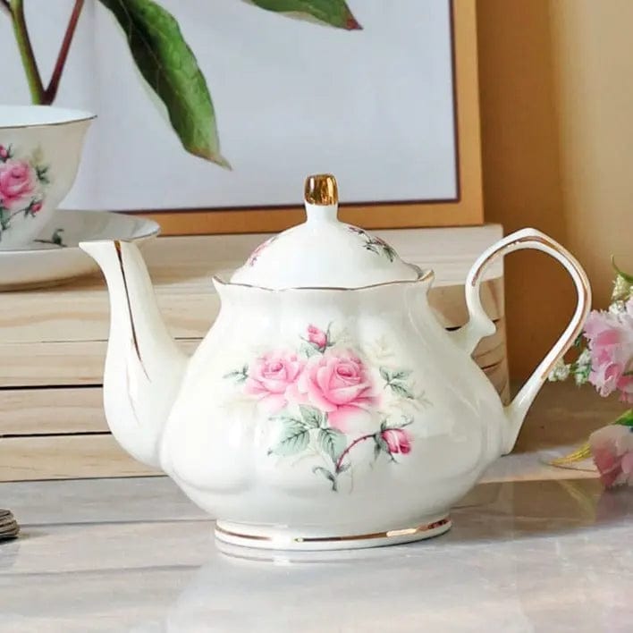 Porcelanowy dzbanek do herbaty z motywem kwiatów kamelii 500 ml