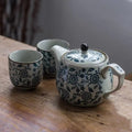 Porcelanowy zestaw do herbaty z dużymi kwiatami 480 ml