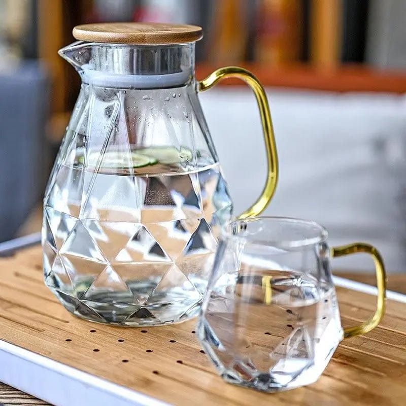 Szklany dzbanek do herbaty 1,5 l z geometrycznym wzorem