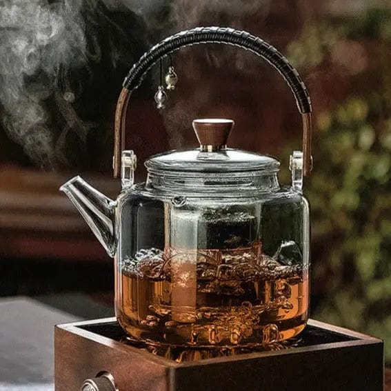 Szklany dzbanek do herbaty 1L w stylu retro
