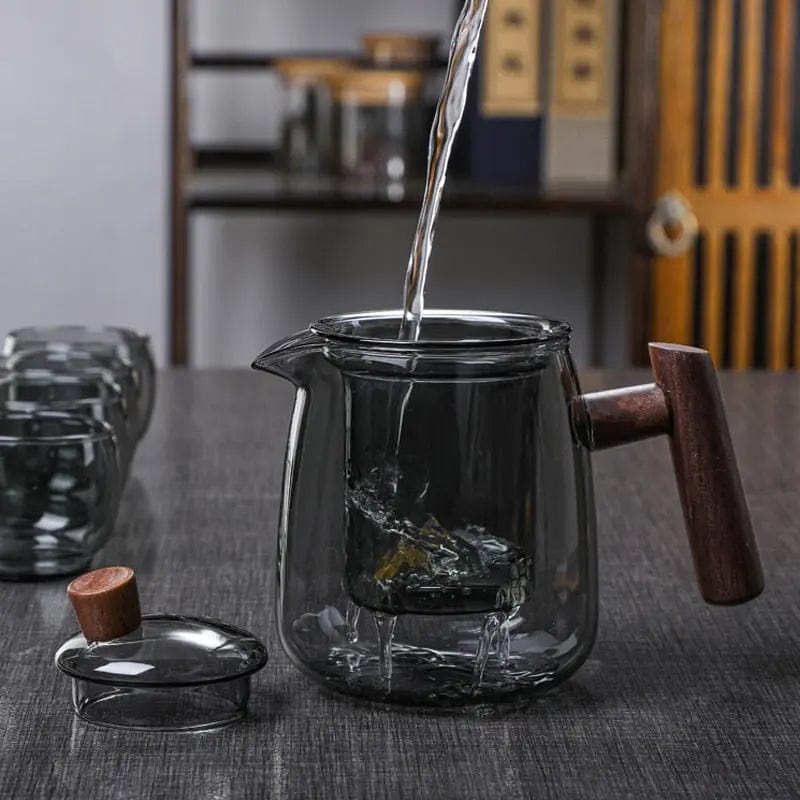 Szklany dzbanek do herbaty 480 ml z przyciemnianym szkłem
