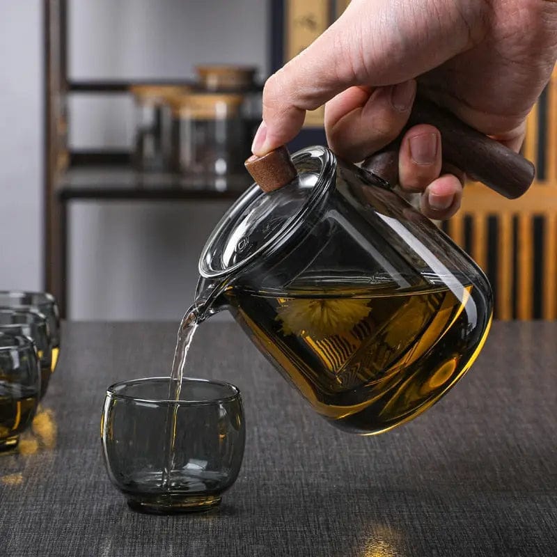 Szklany dzbanek do herbaty 480 ml z przyciemnianym szkłem