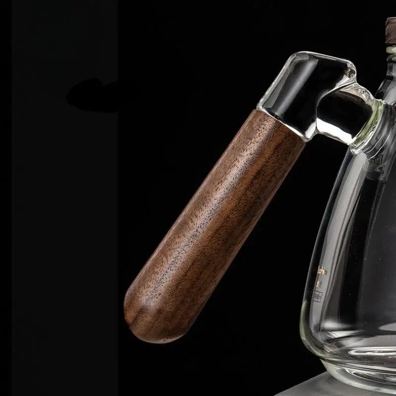 Szklany dzbanek do herbaty 900 ml z drewnianą rączką