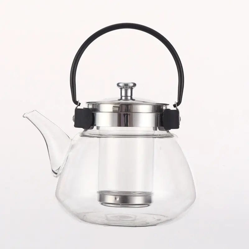 Szklany dzbanek do herbaty Gruszka z czarnym uchwytem 800 ml