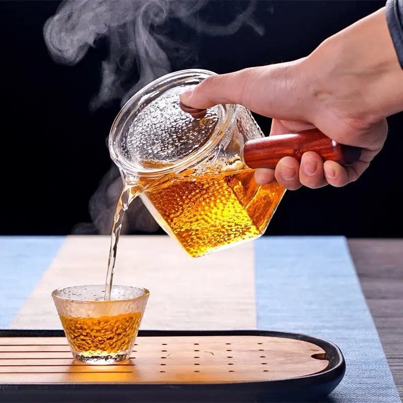 Szklany dzbanek do herbaty o młotkowanej fakturze 500 ml
