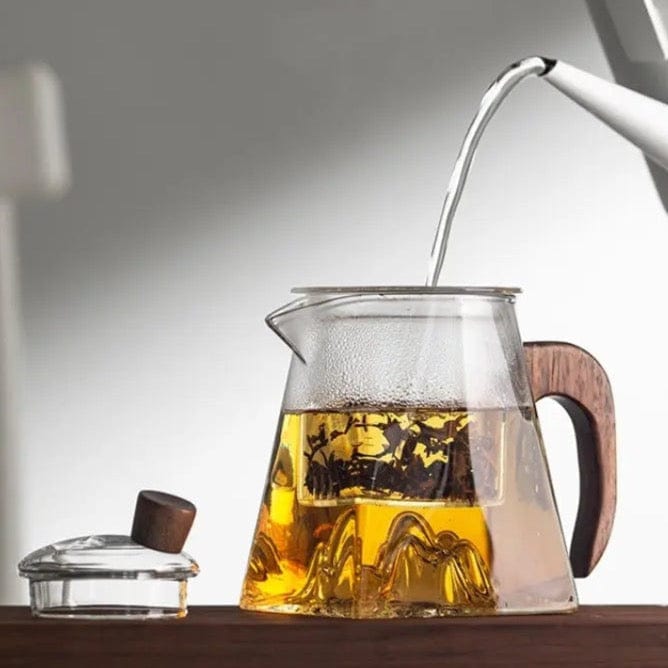 Szklany dzbanek do herbaty w stylu skandynawskim 400 ml
