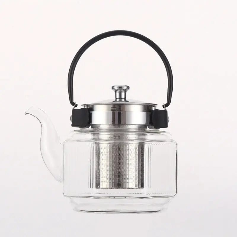 Szklany dzbanek do herbaty z czarnym uchwytem 800 ml