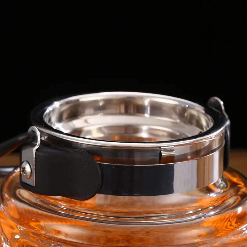 Szklany dzbanek do herbaty z czarnym uchwytem 800 ml